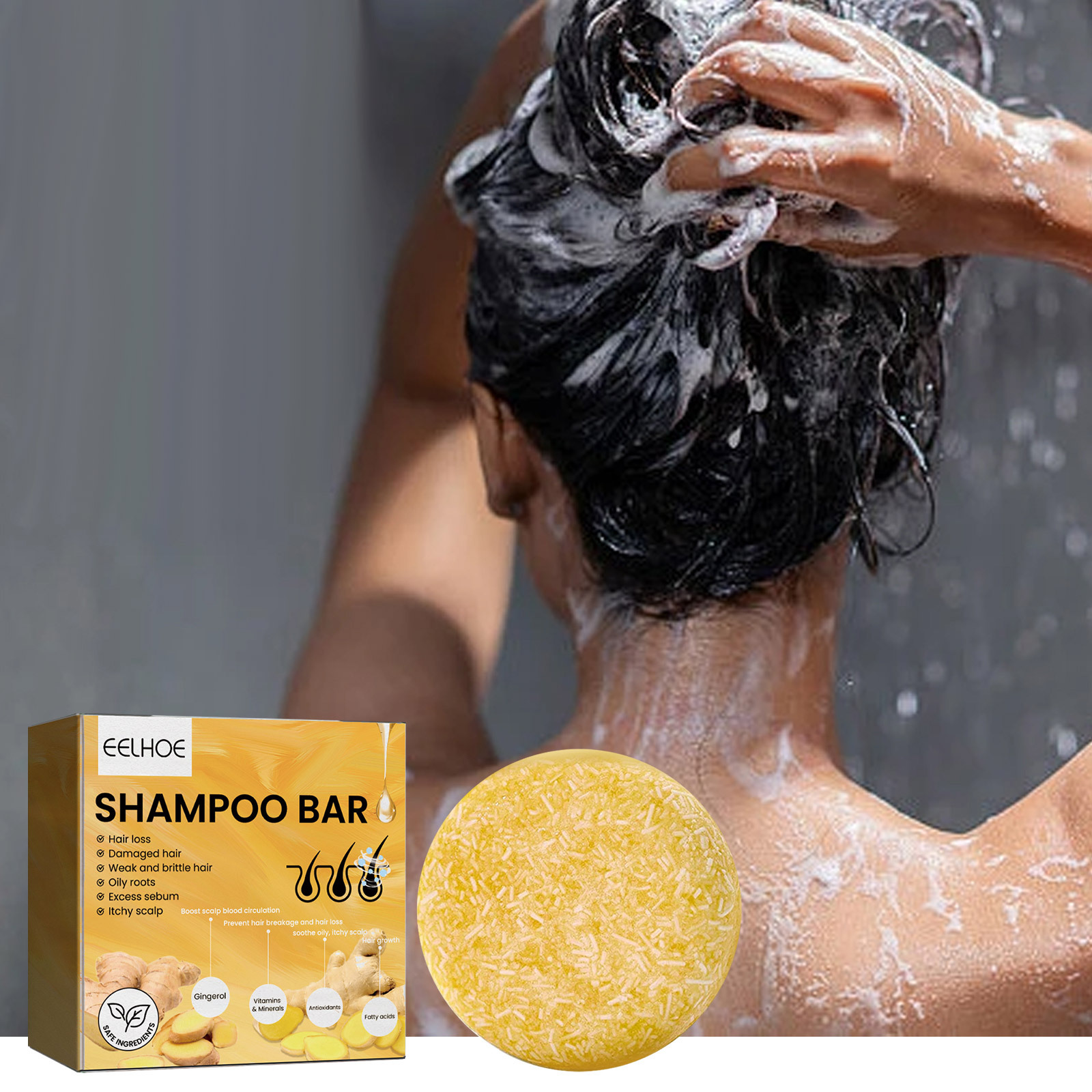 Natural Ginger Hair Shampoo Ba - Hair Care Natur ulasan dan harga