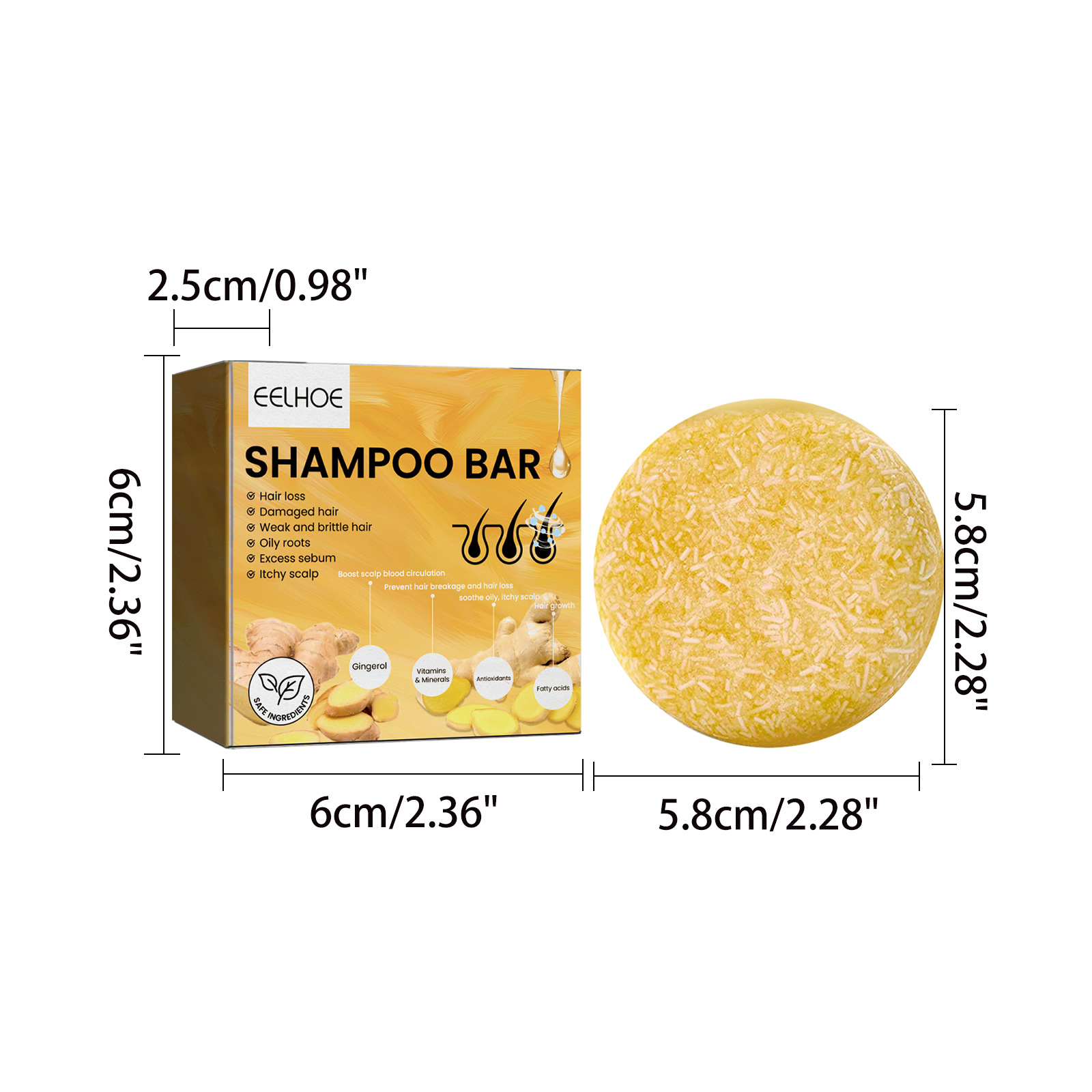 Natural Ginger Hair Shampoo Ba - Hair Care Natur ulasan dan harga