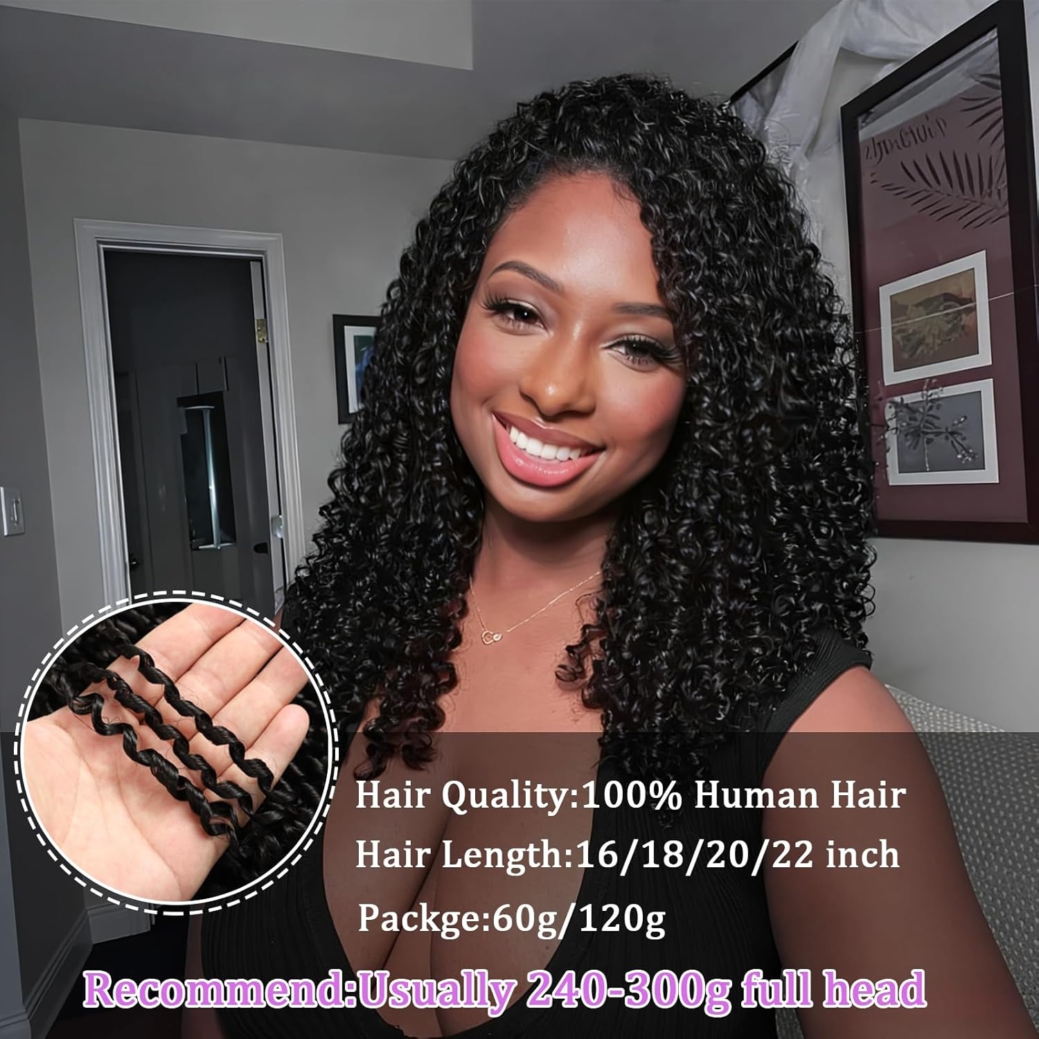 Knotless Pixie Curly Human Cro - Hair Care Natur ulasan dan harga